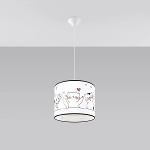 Sollux Lighting Hängeleuchte Cat 30 mit Katzenmotiven für Kinderzimmer.