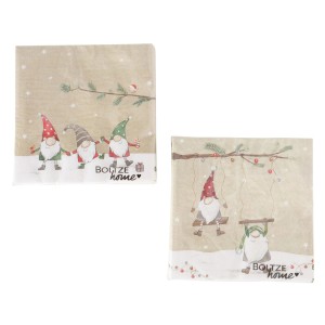 Boltze Servietten Harald, 20 Stück, mit weihnachtlichen Zwergen Motiven, sortiert.