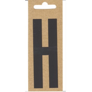 Schwarzer Folien-Buchstabe H, 100 mm hoch, selbstklebend für Boote und Briefkästen.