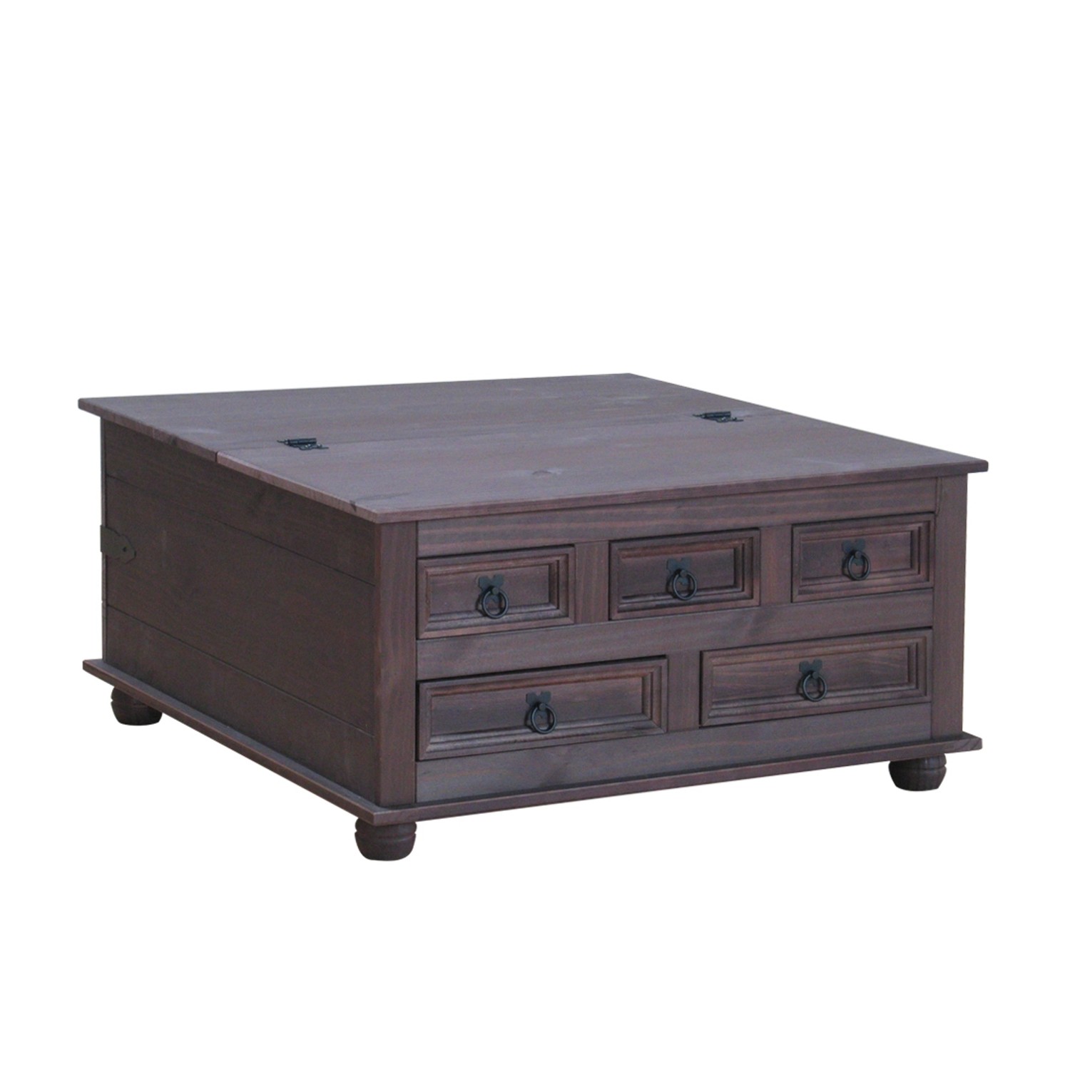 ebuy24 New Mexico Couchtisch mit 5 Schubladen Kolonial Gebeitzt Wachs günstig online kaufen