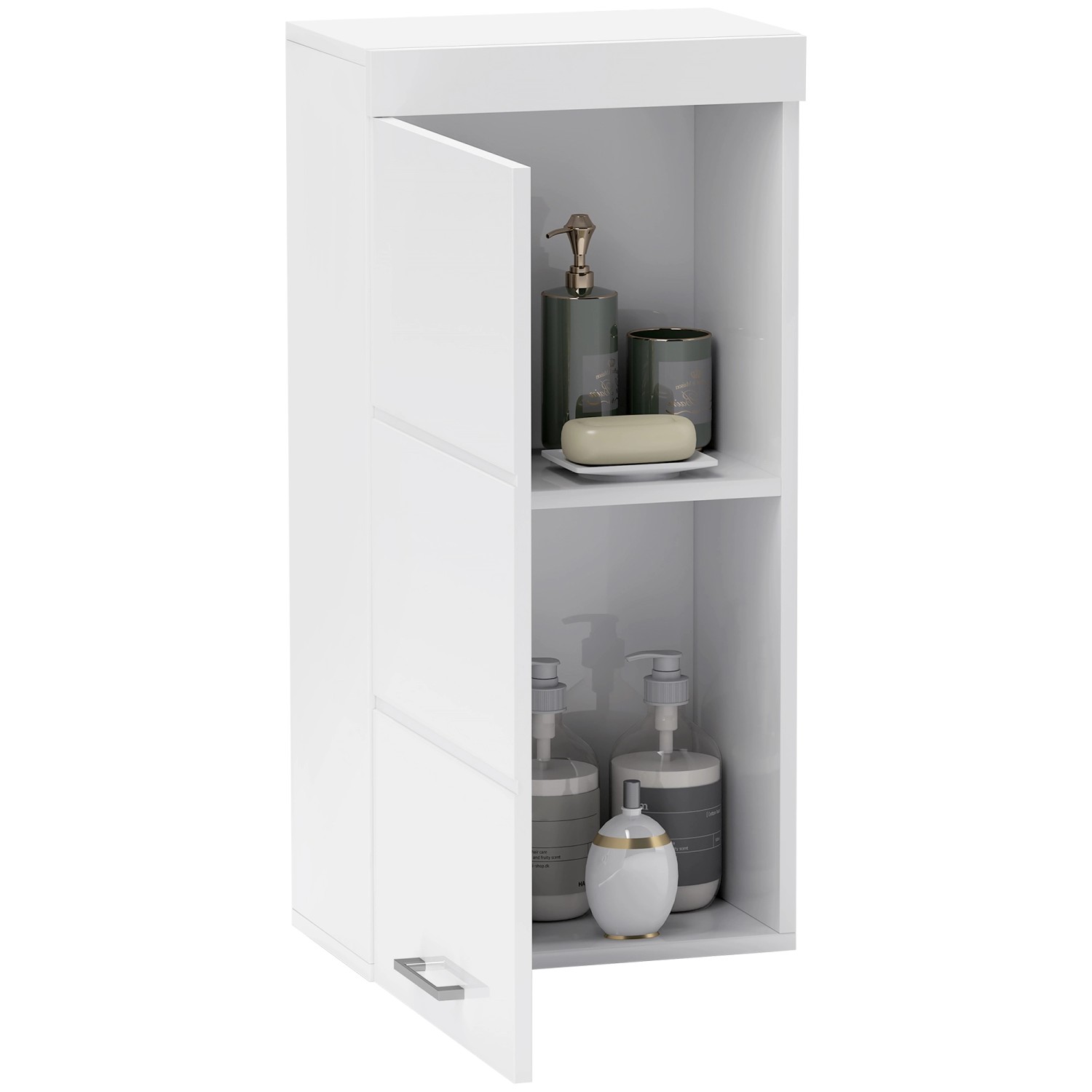 Thumbnail - HOMCOM Badezimmerschrank Hängeschrank Wandschrank 37 x 24 x 76 cm Weiß