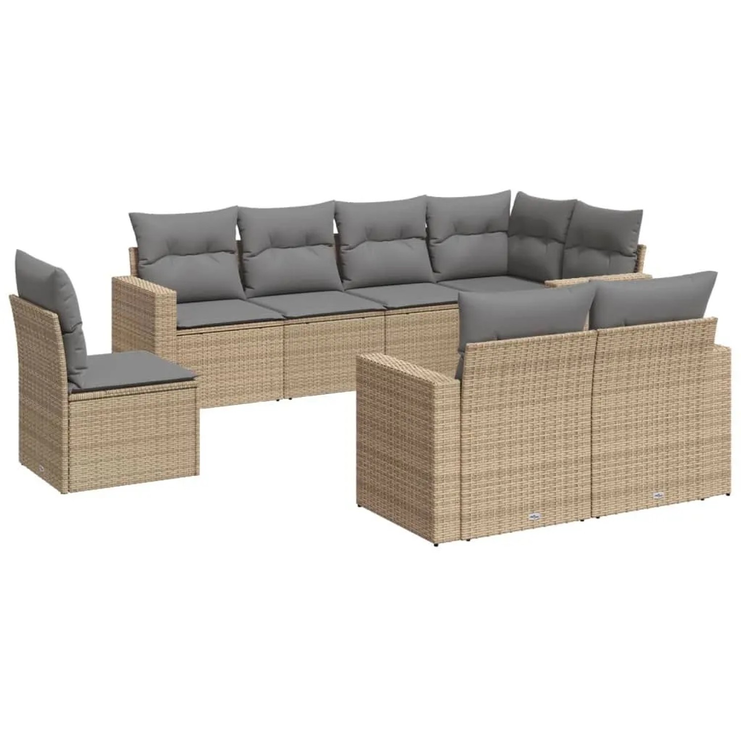 vidaXL 8-Tlg Garten-Sofagarnitur mit Kissen Beige Poly Rattan 3251576 günstig online kaufen