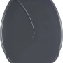 Grauer WC-Sitz aus Thermoplast mit Kunststoffscharnieren. Robuster Toilettendeckel für jedes Bad.