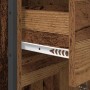 Nahaufnahme vidaXL Badschrank Altholz: Holzwerkstoff-Oberfläche mit weißer Schubladenschiene.