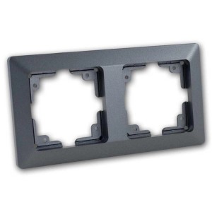 ChiliTec MILOS Doppelrahmen in Anthrazit für Schalterprogramme.