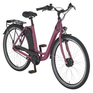 Prophete City E-Bike Geniesser 1.9 Damen, 28 Zoll, Purple. Cityrad mit tiefem Einstieg und Gepäckträger.