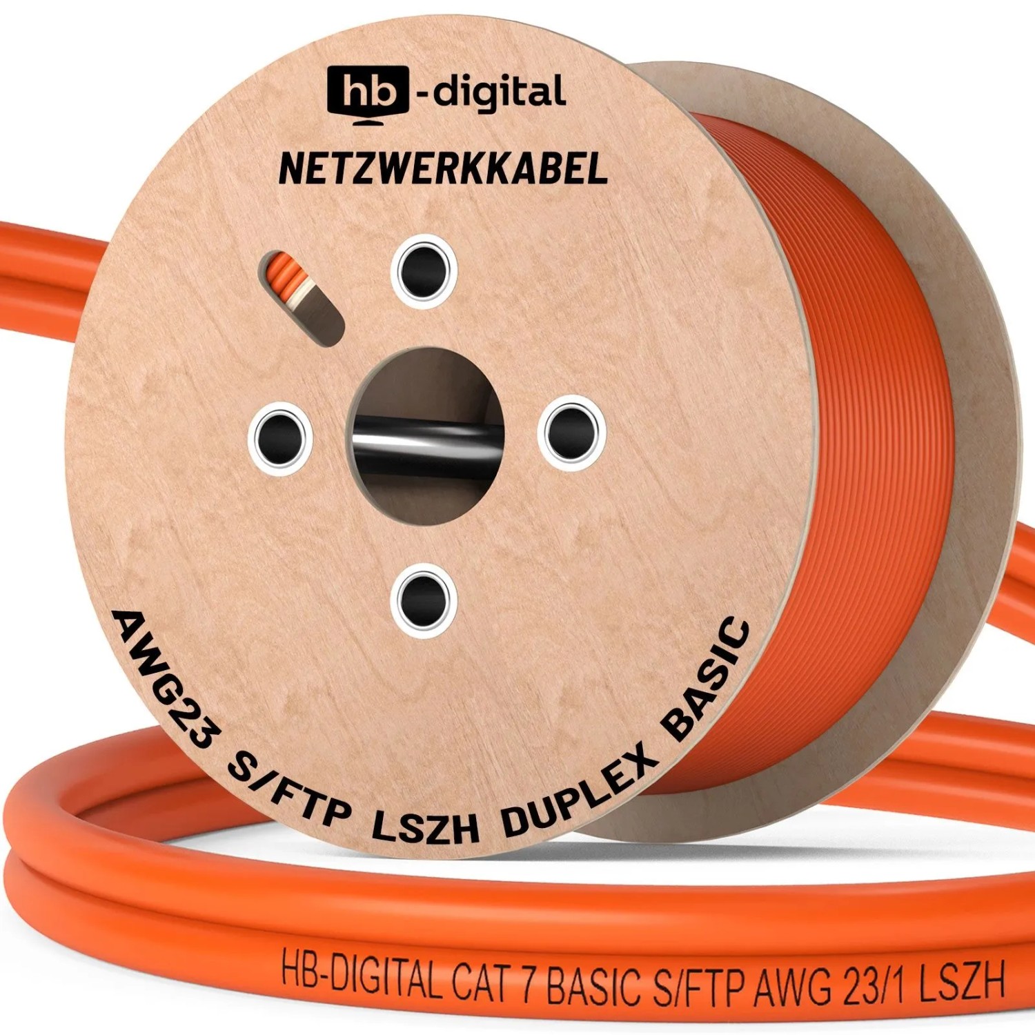 hb-digital Netzwerkkabel CAT 7 BASIC Duplex 100m AWG23 S/FTP LSZH Class Eca