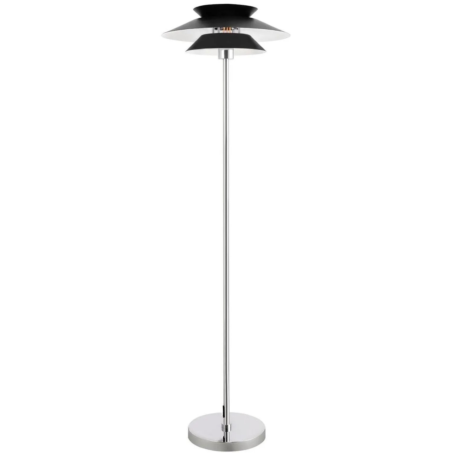 NETTLIFE Moderne Schwarze E27-Stehleuchte mit Fußschalter Vintage-Industriedesign Metalloberfläche Höhe 145 CM