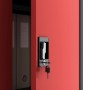 Jan Nowak Metallschrank Klein BEATA 93 x 90 x 40 cm Anthrazit-Rot_5