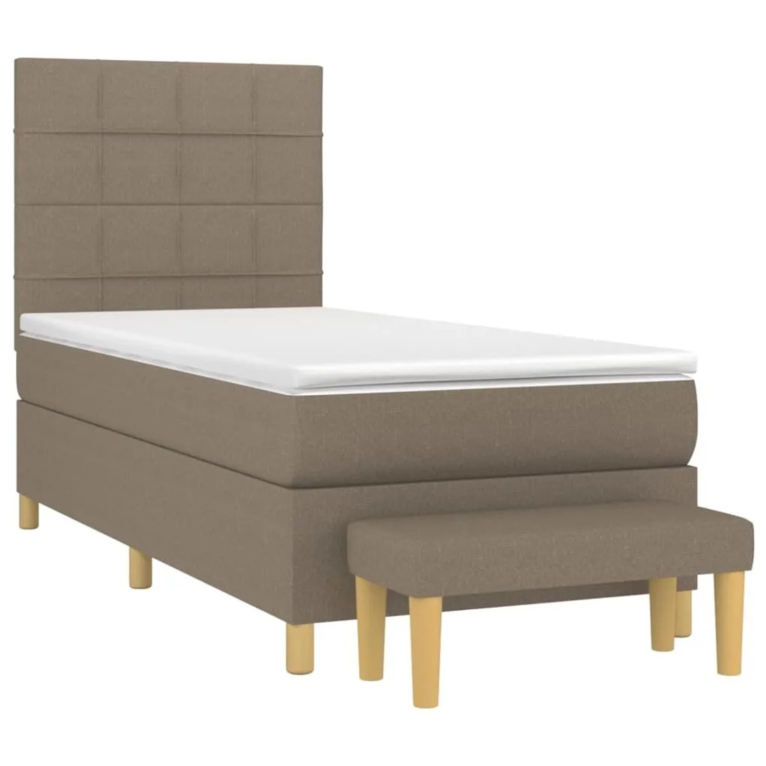vidaXL Boxspringbett mit Matratze Taupe 100x200 cm Stoff 3137137 günstig online kaufen