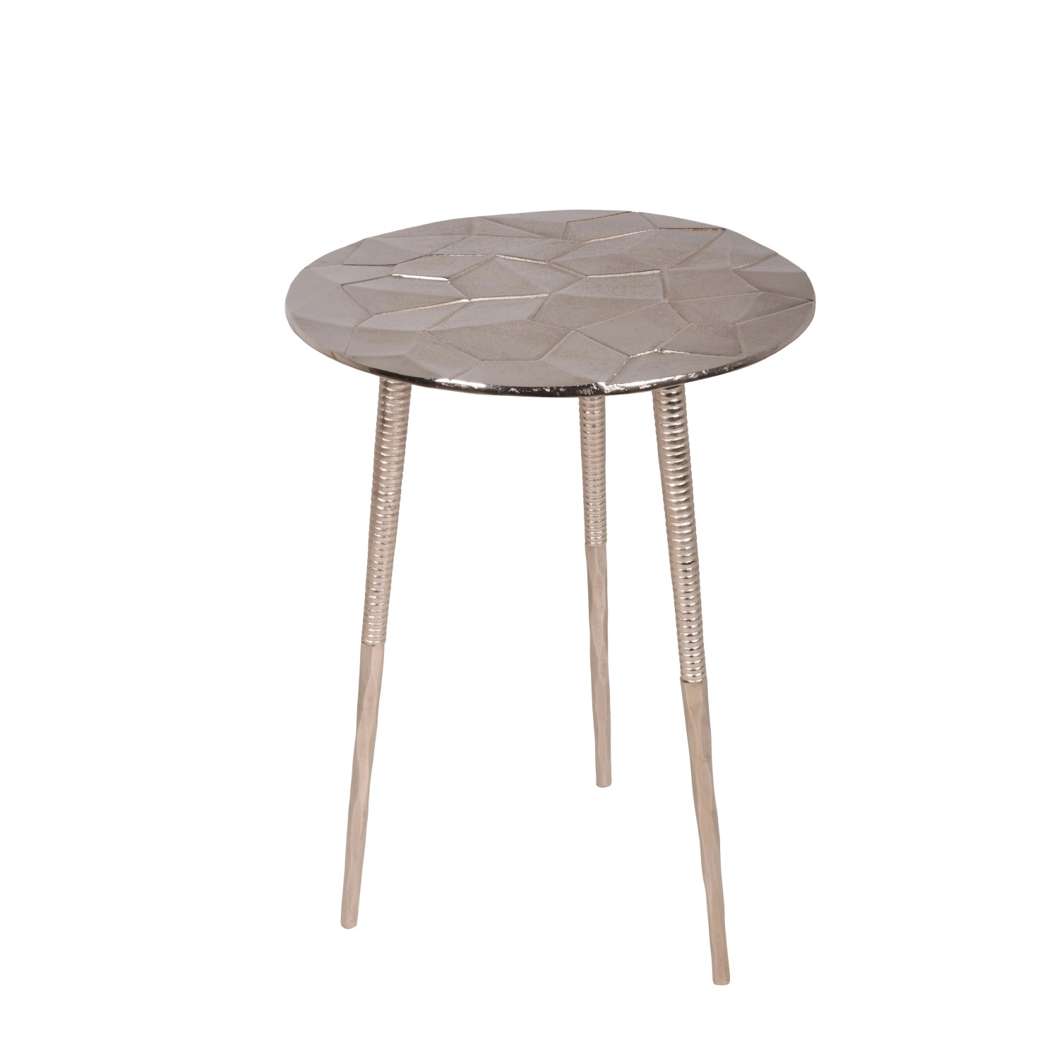DELUKE Beistelltisch KAI Aluminium Silber 55x40x40cm Couchtisch Sofatisch Abstelltisch