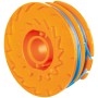 Orange LUX Ersatzspule T 370 mit blauem Doppelfaden für Rasentrimmer.