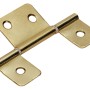 Hettich Lamellentürscharnier, 81x22 mm, Stahl vermessingt, für Möbel- und Schranktüren.