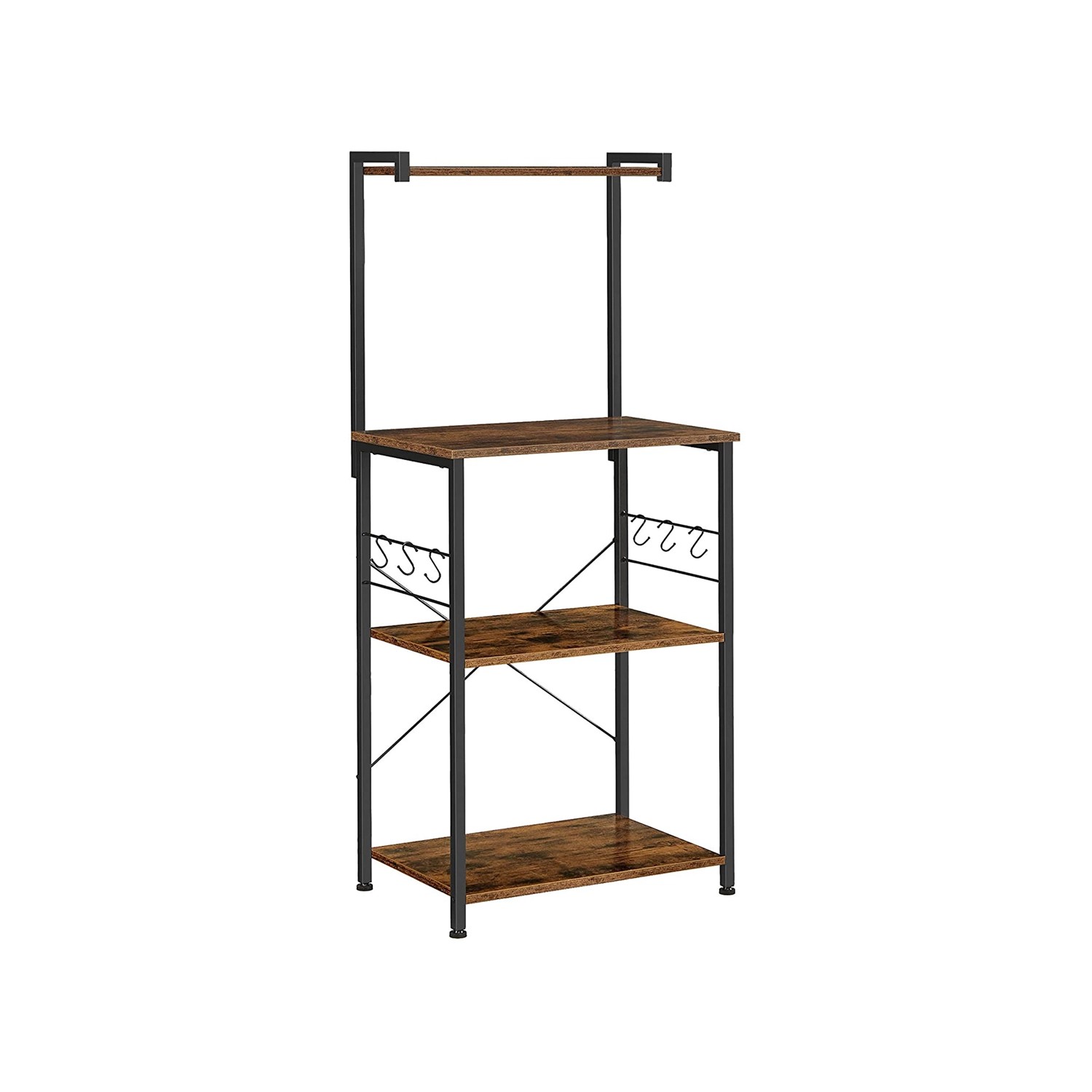 Vasagle Küchenregal 3 Ebenen 40 cm x 60 cm x 127 cm Braun-Schwarz günstig online kaufen
