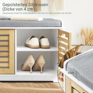 SoBuy Schuhbank mit Sitzfläche Garderobenbank Sitzbank mit Stauraum FSR23-II-WN