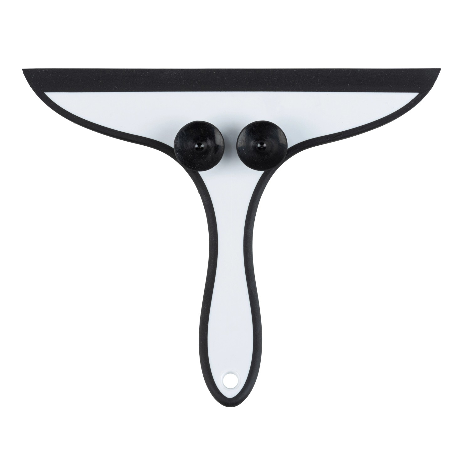 Wenko Badezimmerwischer Ibos, weißer Duschabzieher mit Saugnäpfen für Bad und Dusche.