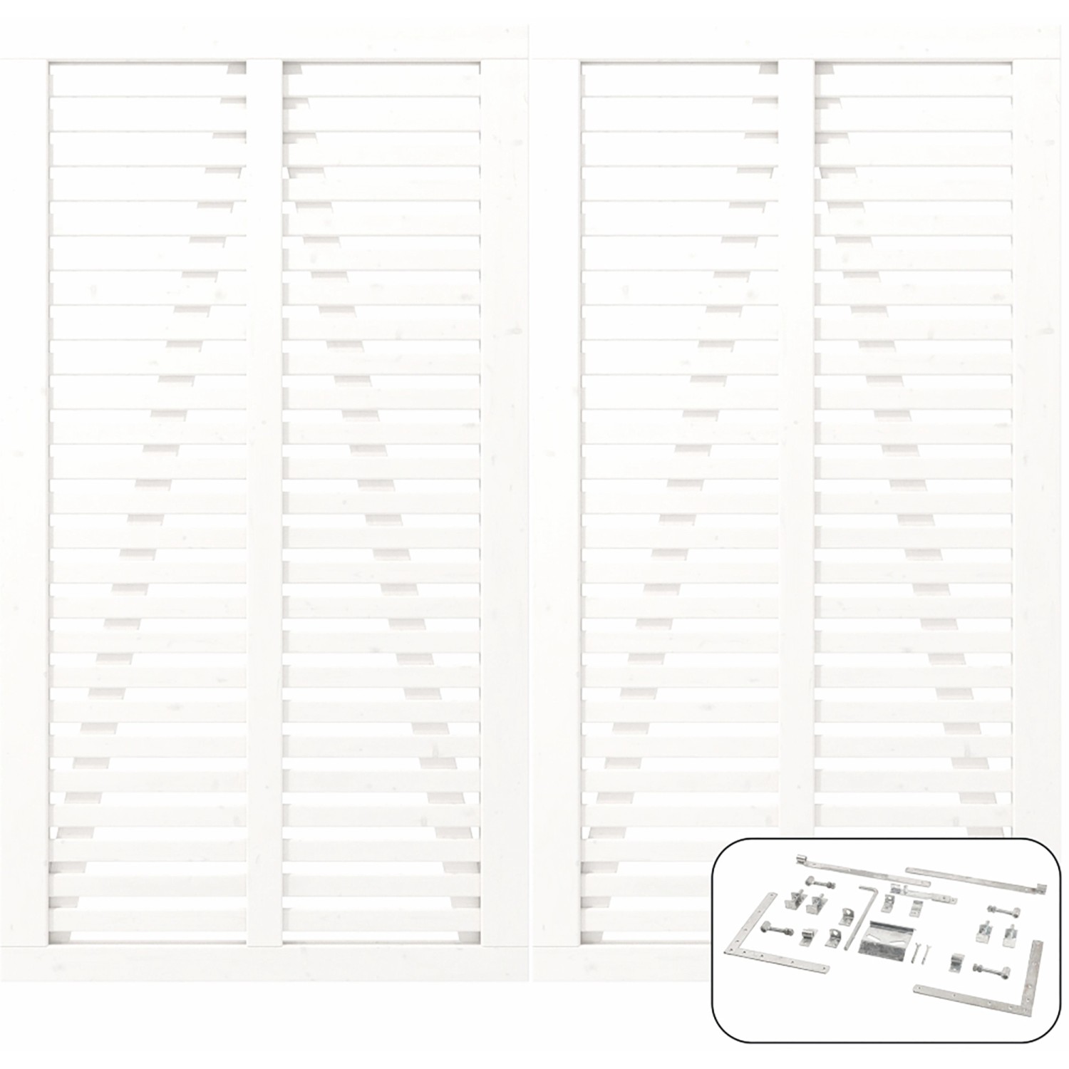 Doppeltor Harmoni Nadelholz Weiß 200 cm x 180 cm günstig online kaufen
