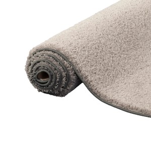 Gerollter, grauer Snapstyle Hochflor Shaggy Teppich Palace, 160x160cm.