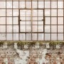 AS-Creation Fototapete Industrial-Fabrikhalle in Creme-Braun mit Backsteinmauer und Fenster.