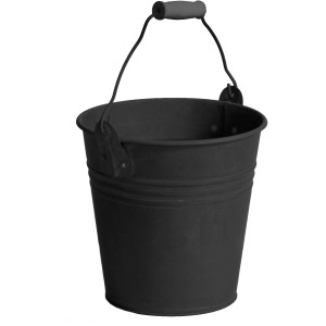Schwarzer M Collections Eimer Zinc Vintage, Ø 30 cm, aus Stahlblech für Garten & Balkon.