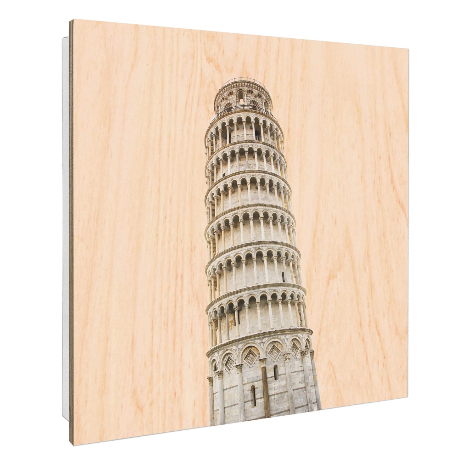 Banjado Schlüsselkasten mit Holzfront 30x30cm Weiß Scharnier Links 50 Haken günstig online kaufen