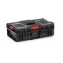 Schwarzer PROREGAL QBRICK Werkzeugkasten mit transparentem Deckel, 15,5 Liter Volumen.