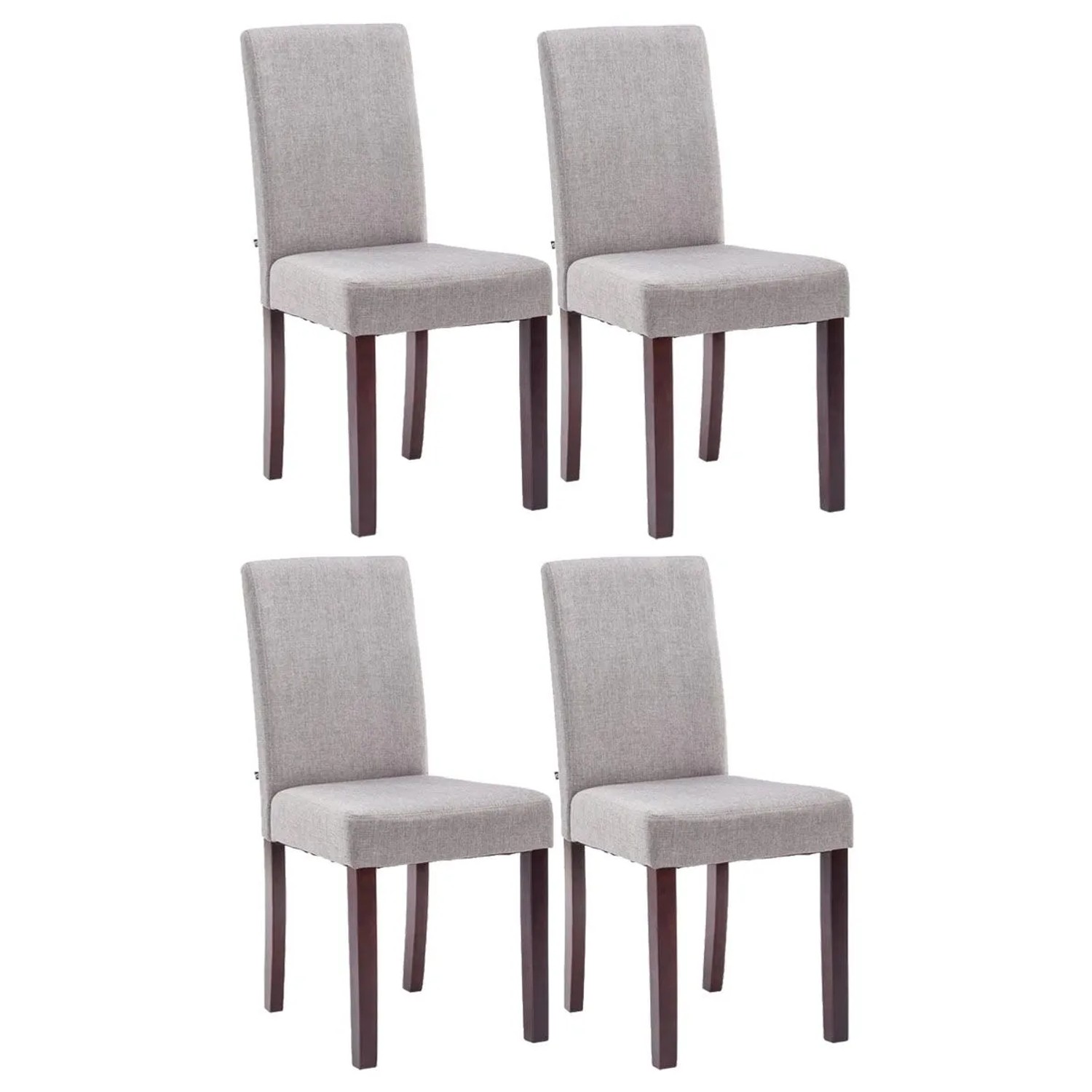 DELUKE 4er Set Esszimmerstuhl DALAN Stoff Hellgrau 41x47x91cm Cappucino Essstühle Esszimmerstühle Küchenstühle Wohnzimmerstühle