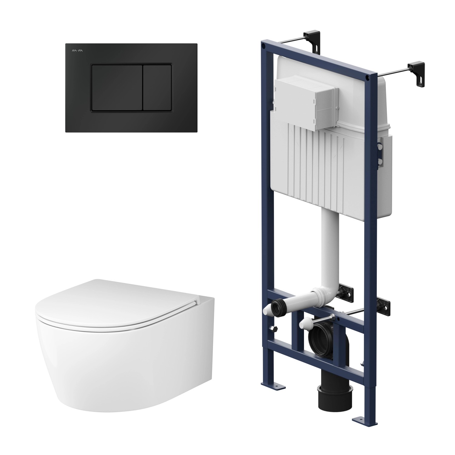AM.PM WC Set Wand WC Vorwandelement Drückerplatte Toilette mit Spülkasten K günstig online kaufen