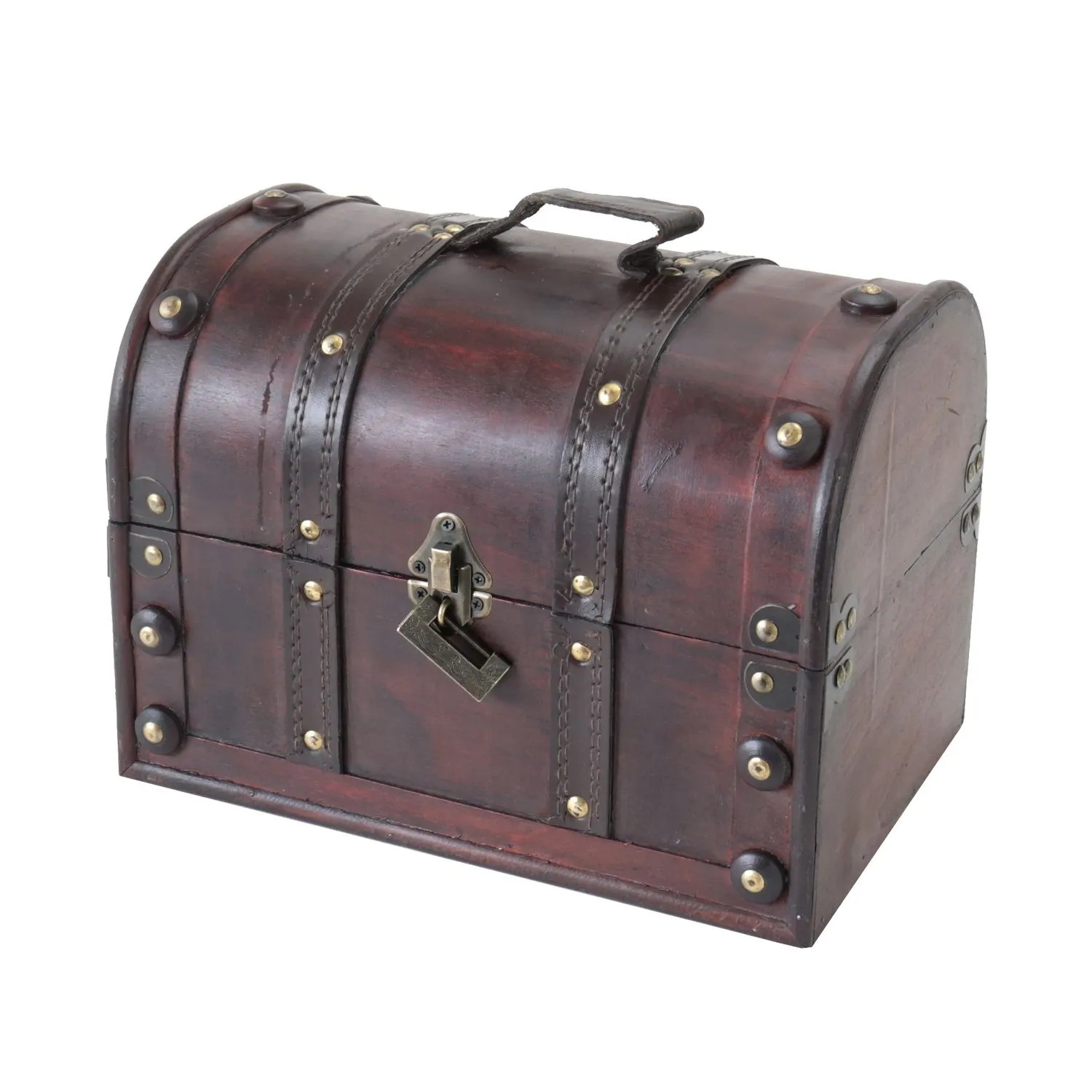 HMF 6404-130 Schatztruhe Schatzkiste Holztruhe Schloss 30 x 20 x 22 cm Italien