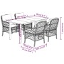vidaXL 5-tlg. Garten-Essgruppe mit beigen Kissen, Poly Rattan. Gartenmöbel Set mit Tisch und Stühlen.