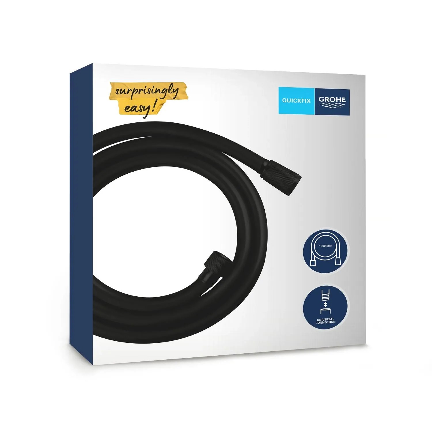 Grohe VitalioFlex Trend Brauseschlauch, 150 cm, knickfest, in Schwarz Matt.