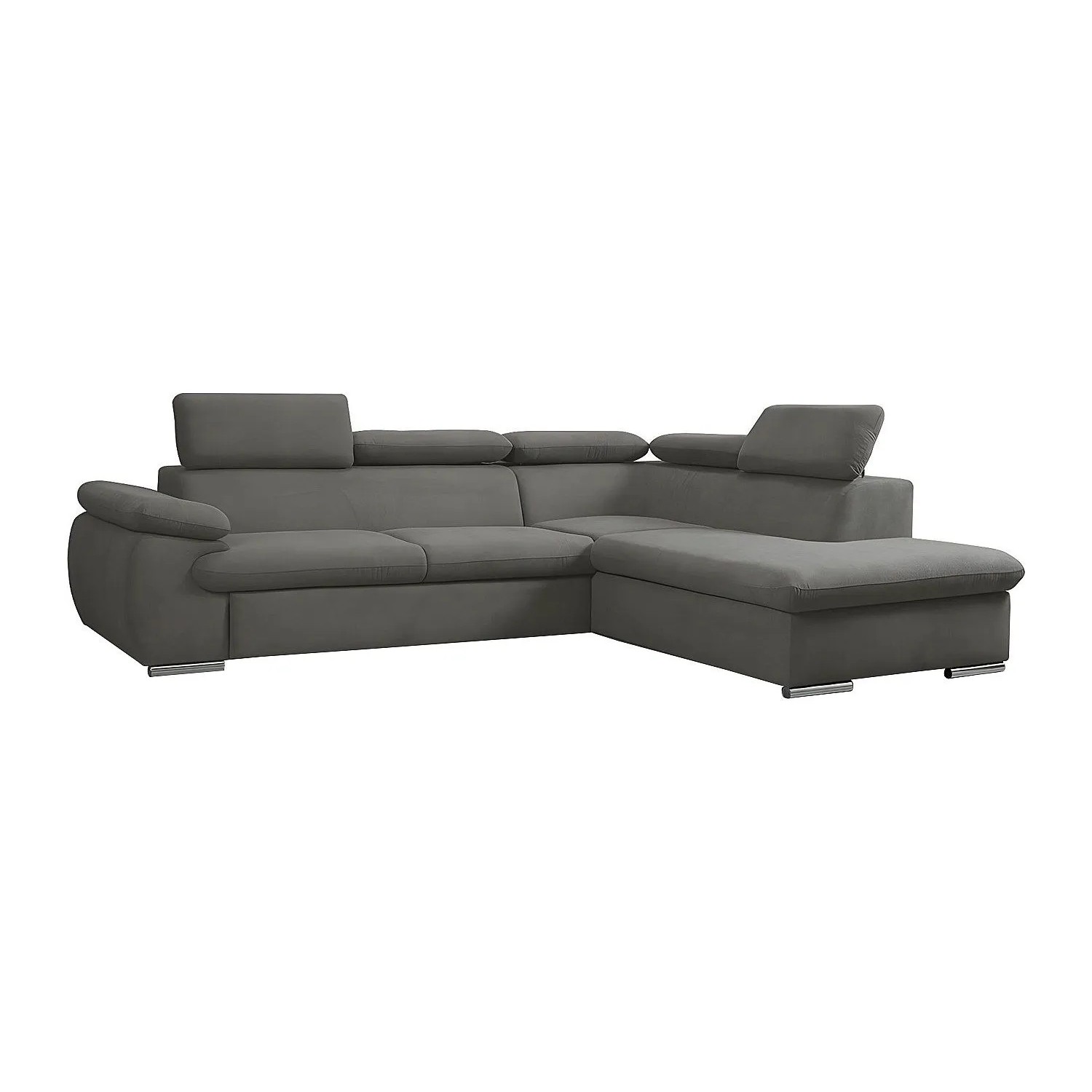 Vente-unique Schlafsofa Fabien Anthrazitgrau 271 cm