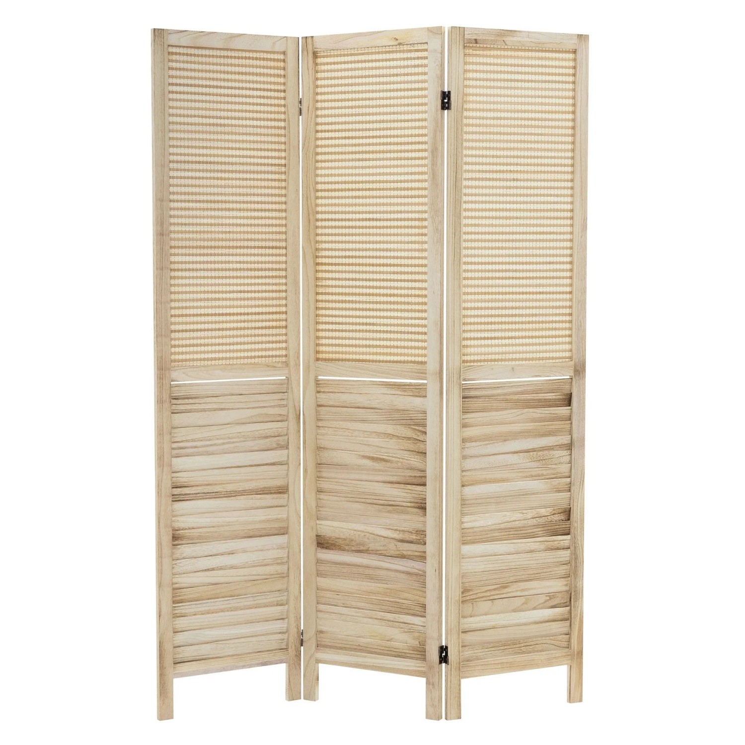ML-Design Paravent 3-teilig Osaka Natur 170x121 cm aus Bambus