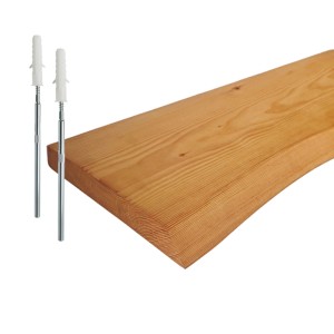 Relaxdays Wandregal Kiefernholz Natur mit Baumkante 60 cm