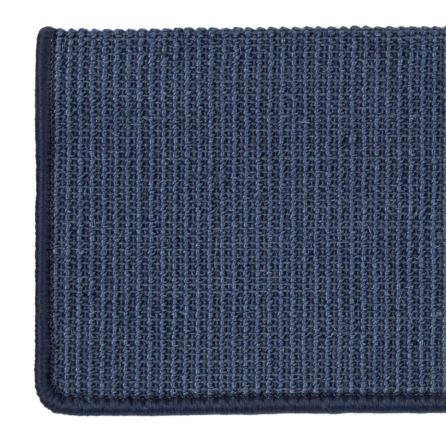 Blaue Sisal Stufenmatte Pure Nature, selbstklebend, 23,5x65cm, für sicheren Halt auf Treppen.
