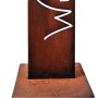 Rostikal Willkommen Spruchtafel aus Cortenstahl mit Edelrost Patina und stabiler Bodenplatte. Dekorative Figur.