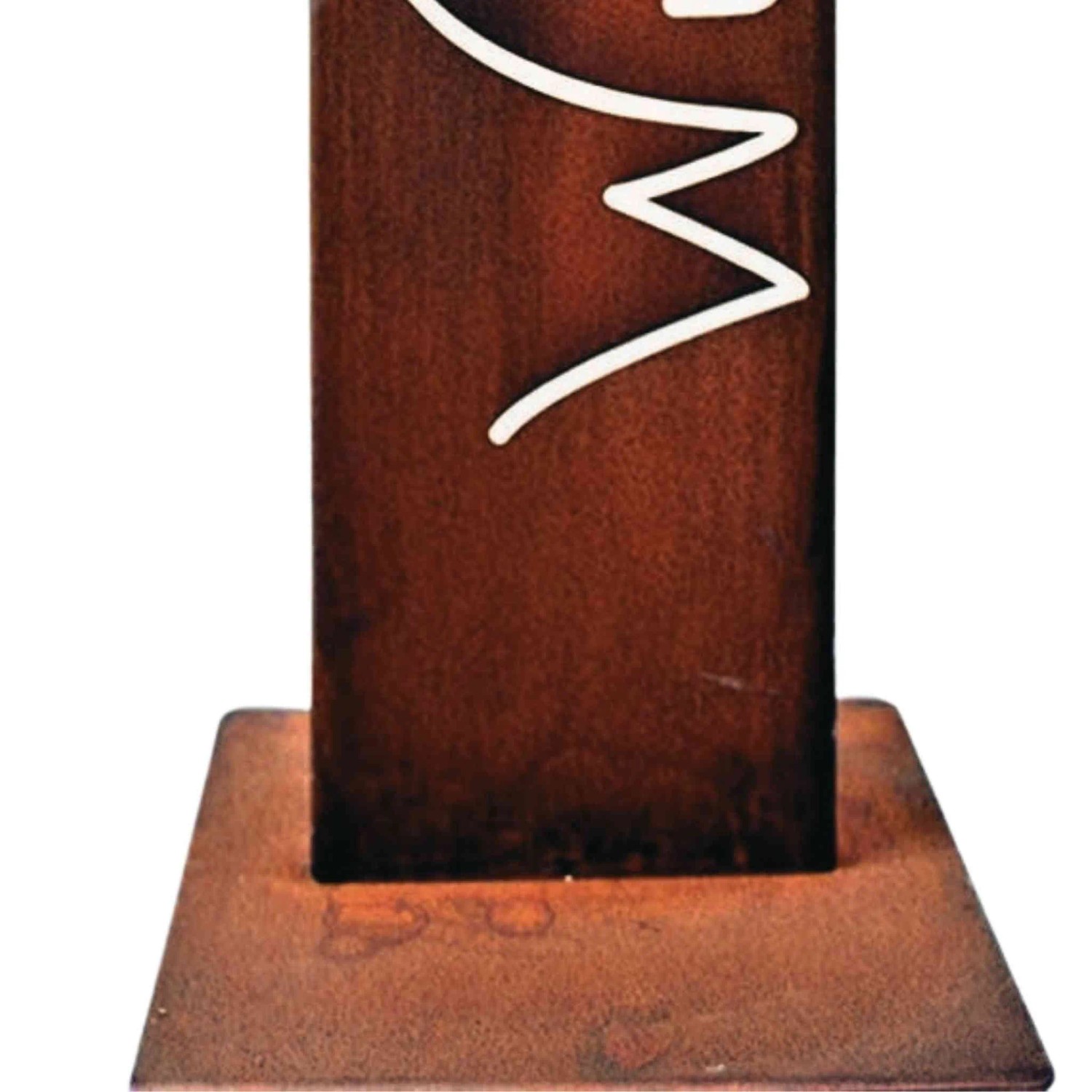 Rostikal Willkommen Spruchtafel aus Cortenstahl mit Edelrost Patina und stabiler Bodenplatte. Dekorative Figur.
