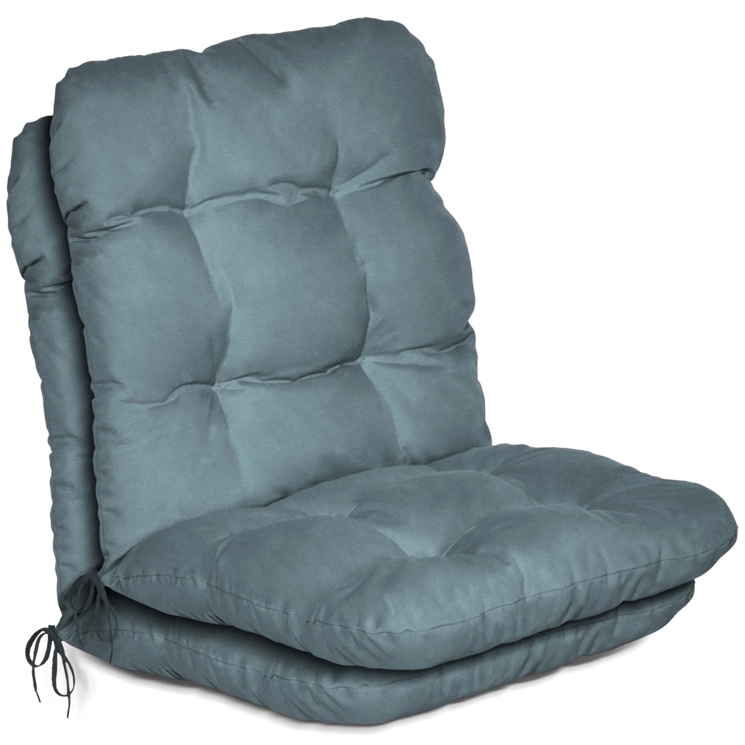 Beautissu 2er Set Niedriglehner Auflagen Set Flair NL 100x50x8cm Taubenblau