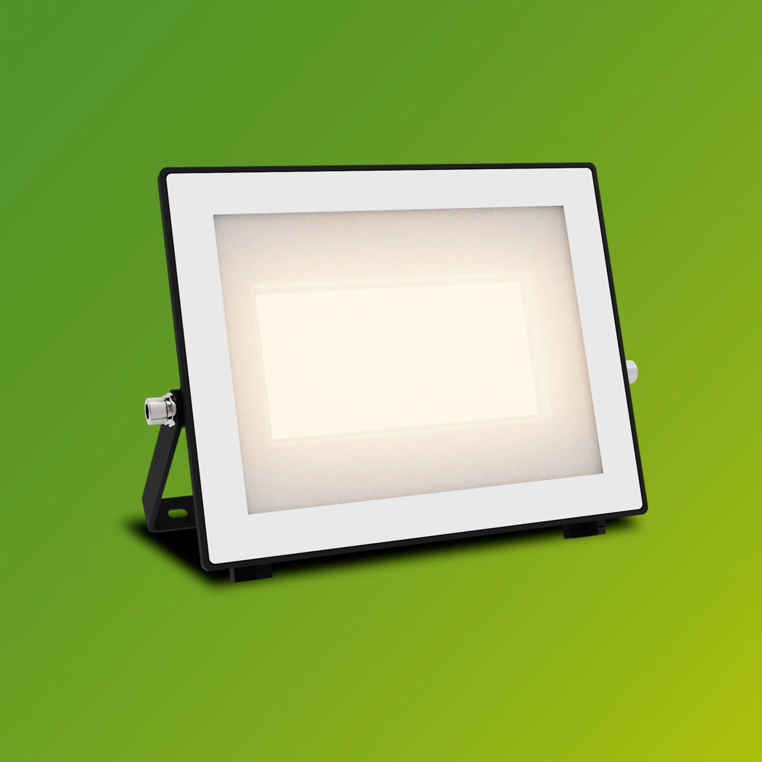 Schwarzer Philips LED-Außenstrahler Lois mit 4.500 lm und 3.000 K für helle Ausleuchtung.