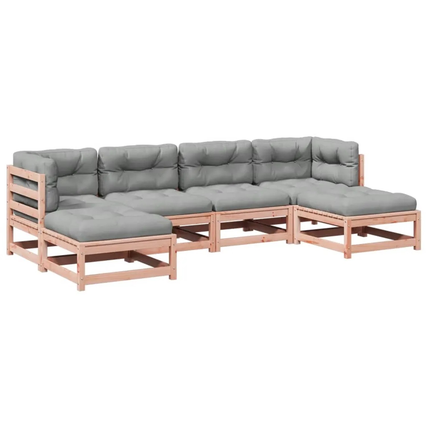 vidaXL 6-Tlg Garten-Sofagarnitur mit Kissen Massivholz Douglasie 3295820