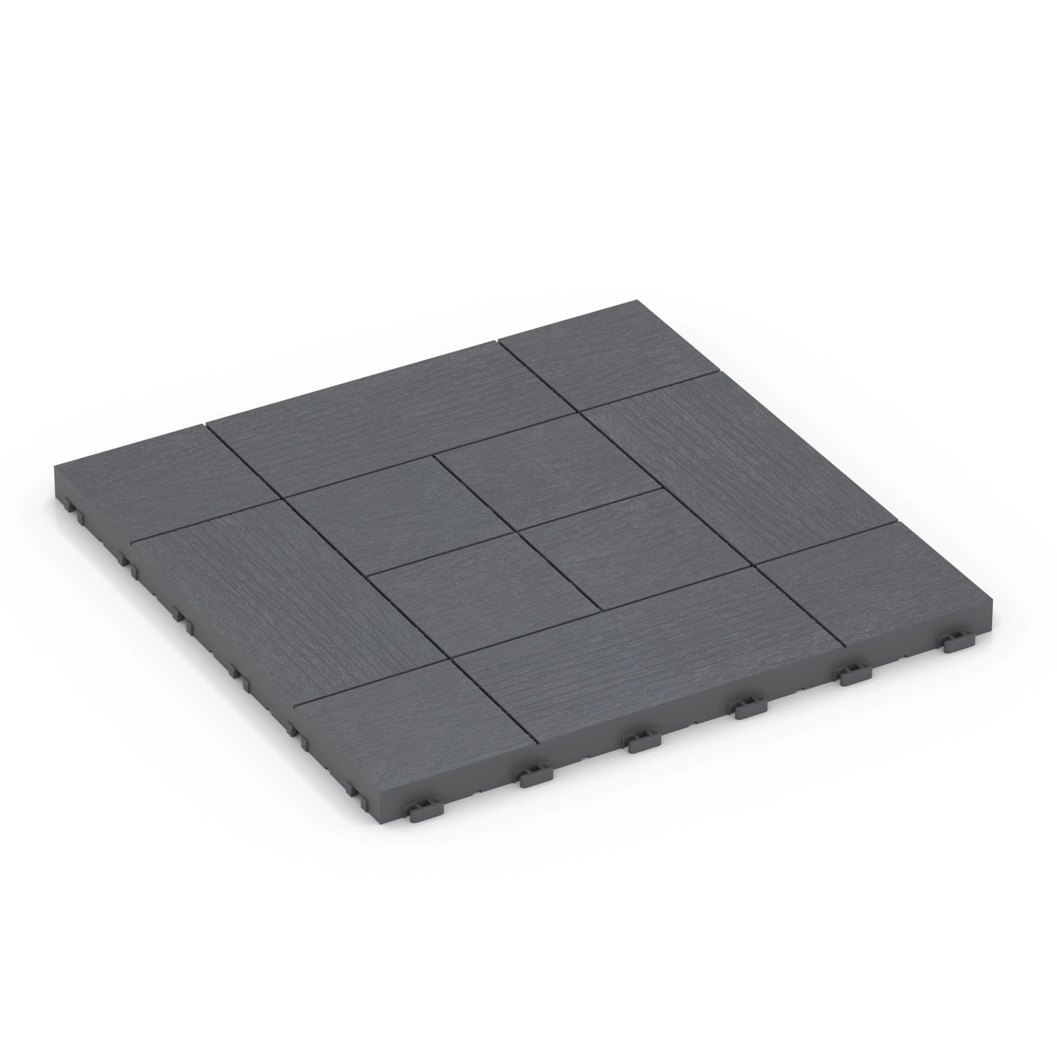 WARCO Tafelmuster-Klickfliese Silbergrau 38,5 x 38,5 x 2