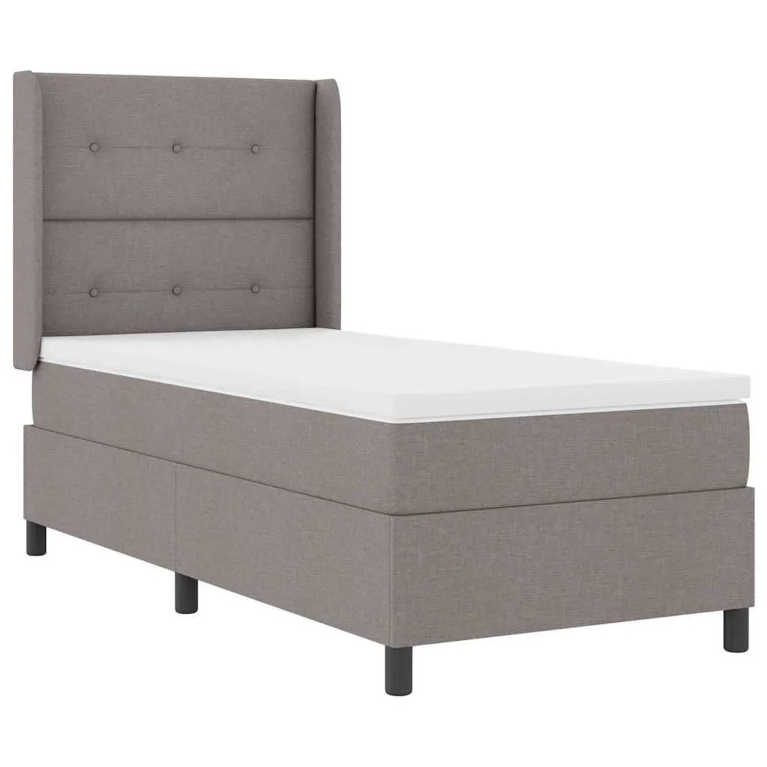 vidaXL LED Boxspringbett mit Matratze Taupe 90 x 200 cm Stoff 3343487
