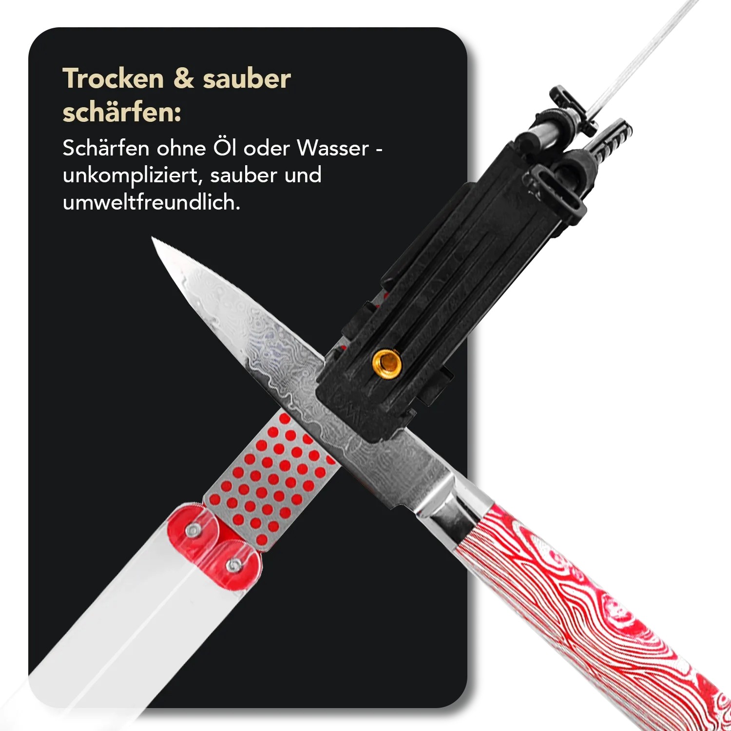 DMT Diafold Magna-Guide Kit im Koffer beim Messerschärfen.