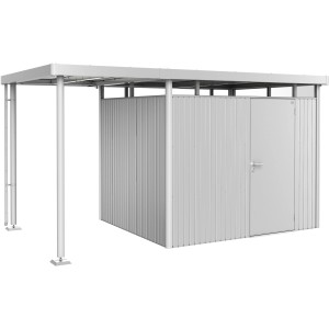 Biohort Seitendach für HighLine 3 Gartenhaus, Silber-Metallic, 150x235x222 cm.