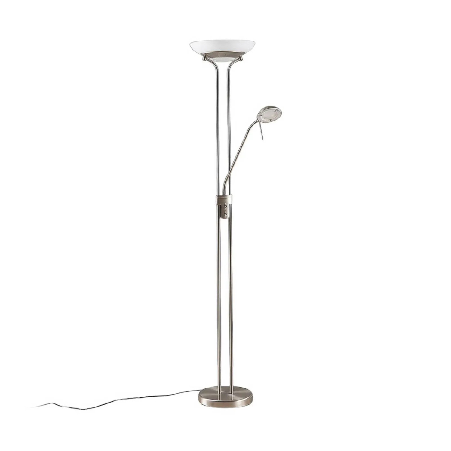 Lindby LED Stehlampe Yveta 9620910 Dimmbar Modern in Alu aus Metall 2-flammig Wohnzimmerleuchte