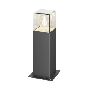 Moderne Lucande Außenleuchte Keke, schwarz, aus Aluminium mit E27 Fassung. Spritzwassergeschützt.