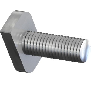 Hammerkopfschraube M8 x 20 mm für Solaranlagen, flacher Kopf, silberfarben.