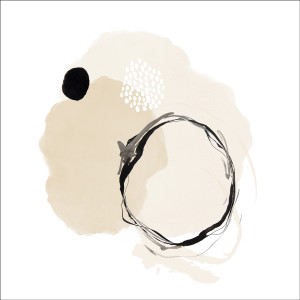 Pro Art Glasbild Line and shapes II, 30x30 cm, abstraktes Design mit Kreis und Punkten.