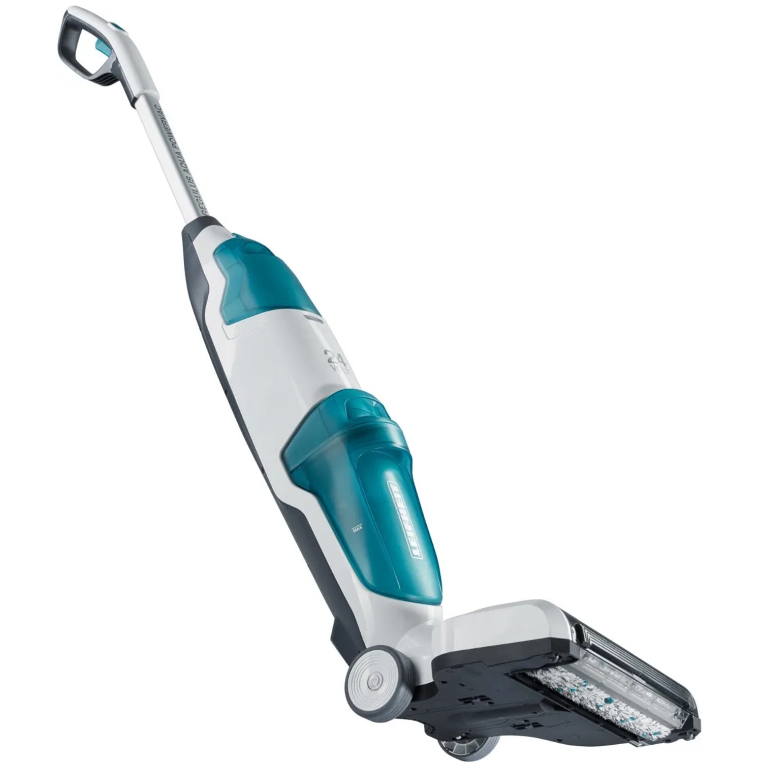Leifheit Akku-Saugwischer Regulus Aqua PowerVac in Weiß und Türkis.