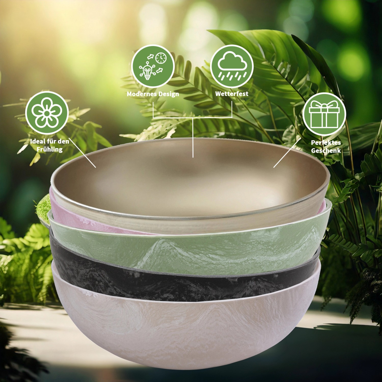 Pflanzschale Aus Treibholz - Rund Ø25cm Mit Folie